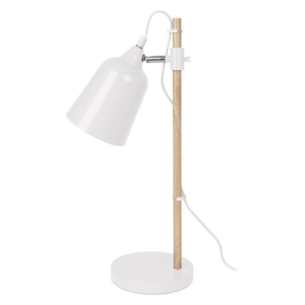 Biela stolová lampa Leitmotiv Wood - Bonami.sk