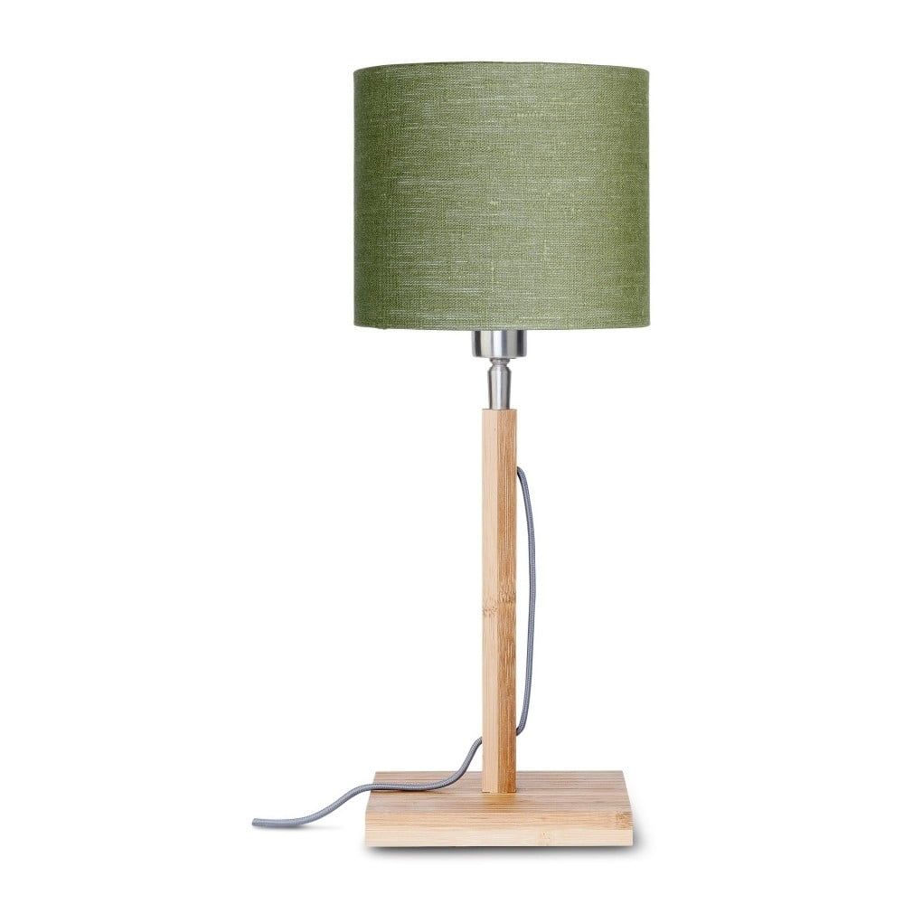 Stolová lampa so zeleným tienidlom a konštrukciou z bambusu Good&Mojo Fuji - Bonami.sk