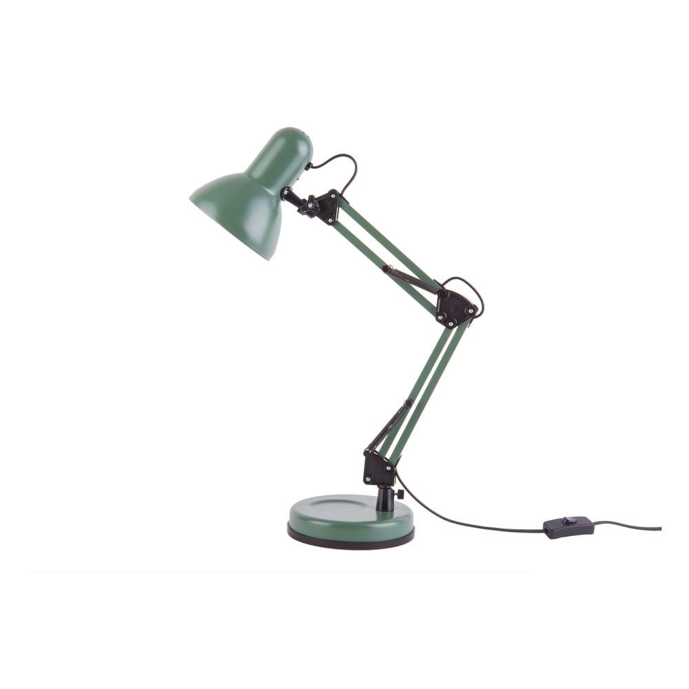 Zelená stolová lampa s čiernymi detailmi Leitmotiv Hobby, ø 12,5 cm - Bonami.sk