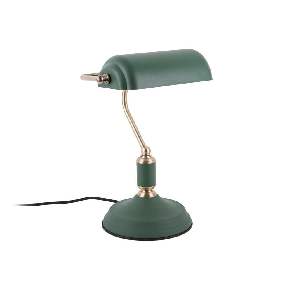 Zelená stolová lampa s detailmi v zlatej farbe Leitmotiv Bank - Bonami.sk