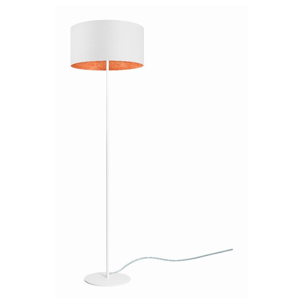 Biela stojacia lampa s detailom v medenej farbe Sotto Luce Mika, ⌀ 40 cm - Bonami.sk