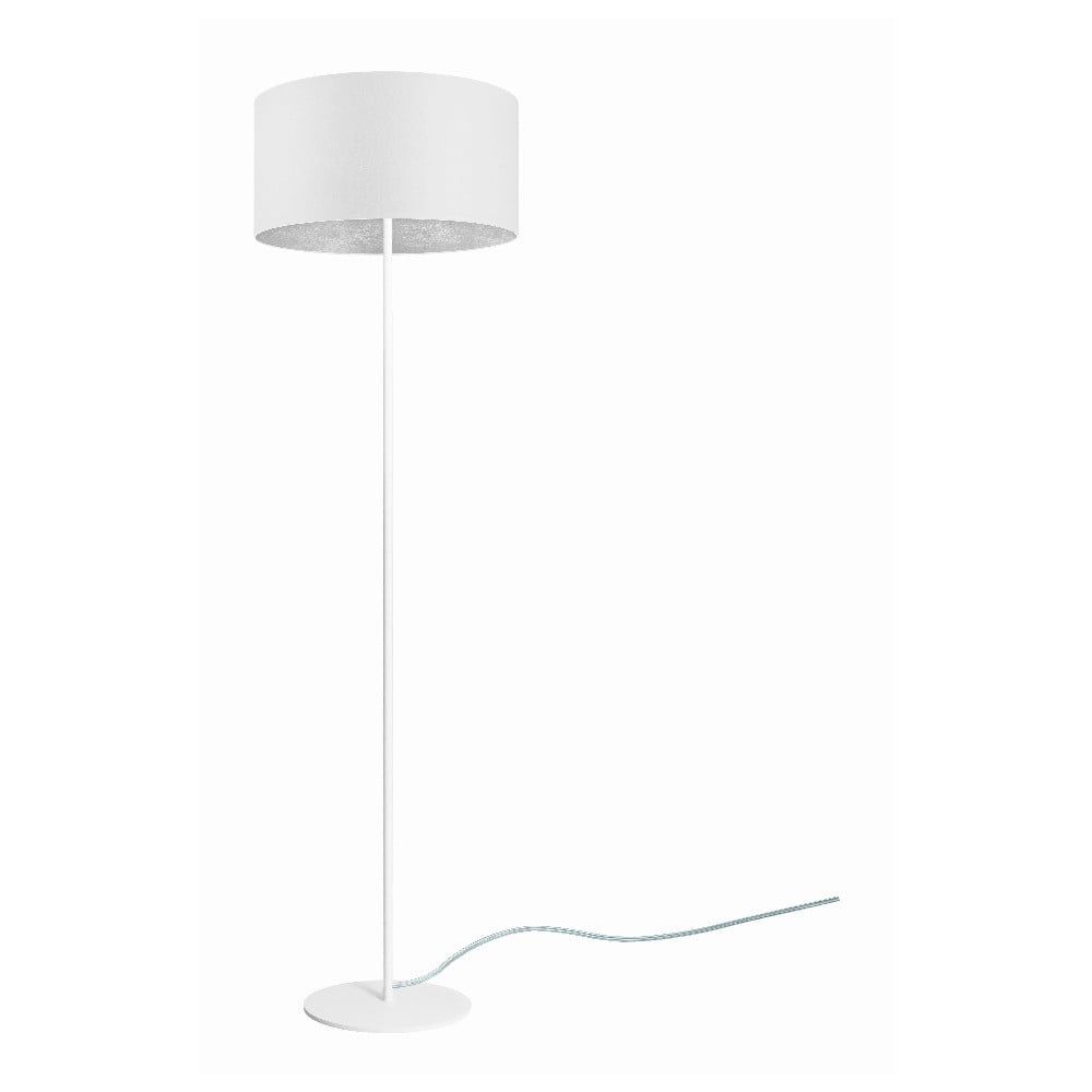Biela stojacia lampa s detailom v striebornej farbe Sotto Luce Mika, ⌀ 40 cm - Bonami.sk