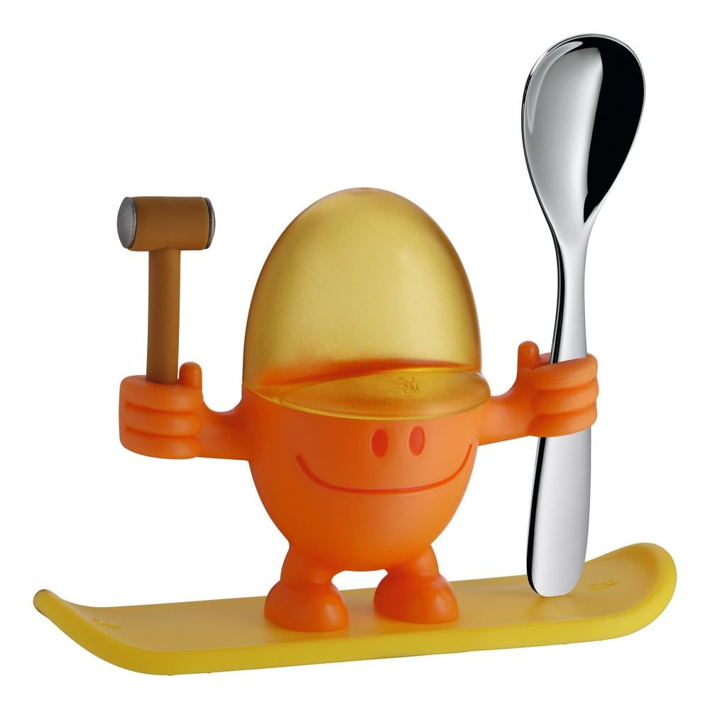 Žlto-oranžový stojan na vajíčko s lyžičkou WMF Cromargan® Mc Egg - Bonami.sk