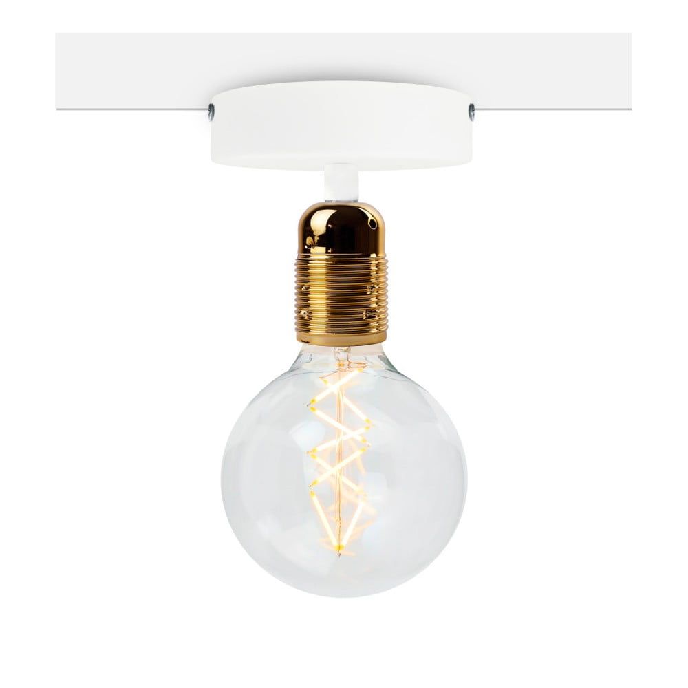 Biele stropné svietidlo so zlatou objímkou Bulb Attack Uno Basic - Bonami.sk