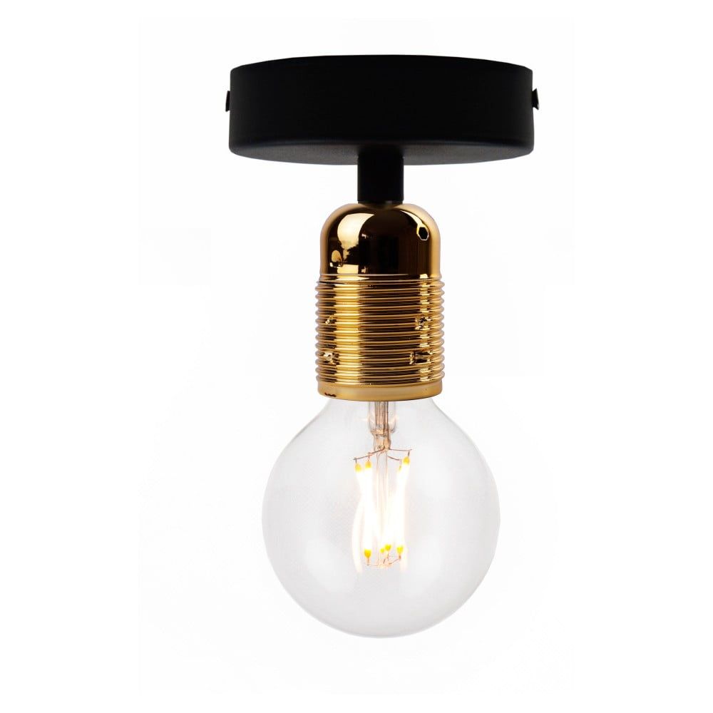 Čierne stropné svietidlo so zlatou objímkou Bulb Attack Uno Basic - Bonami.sk