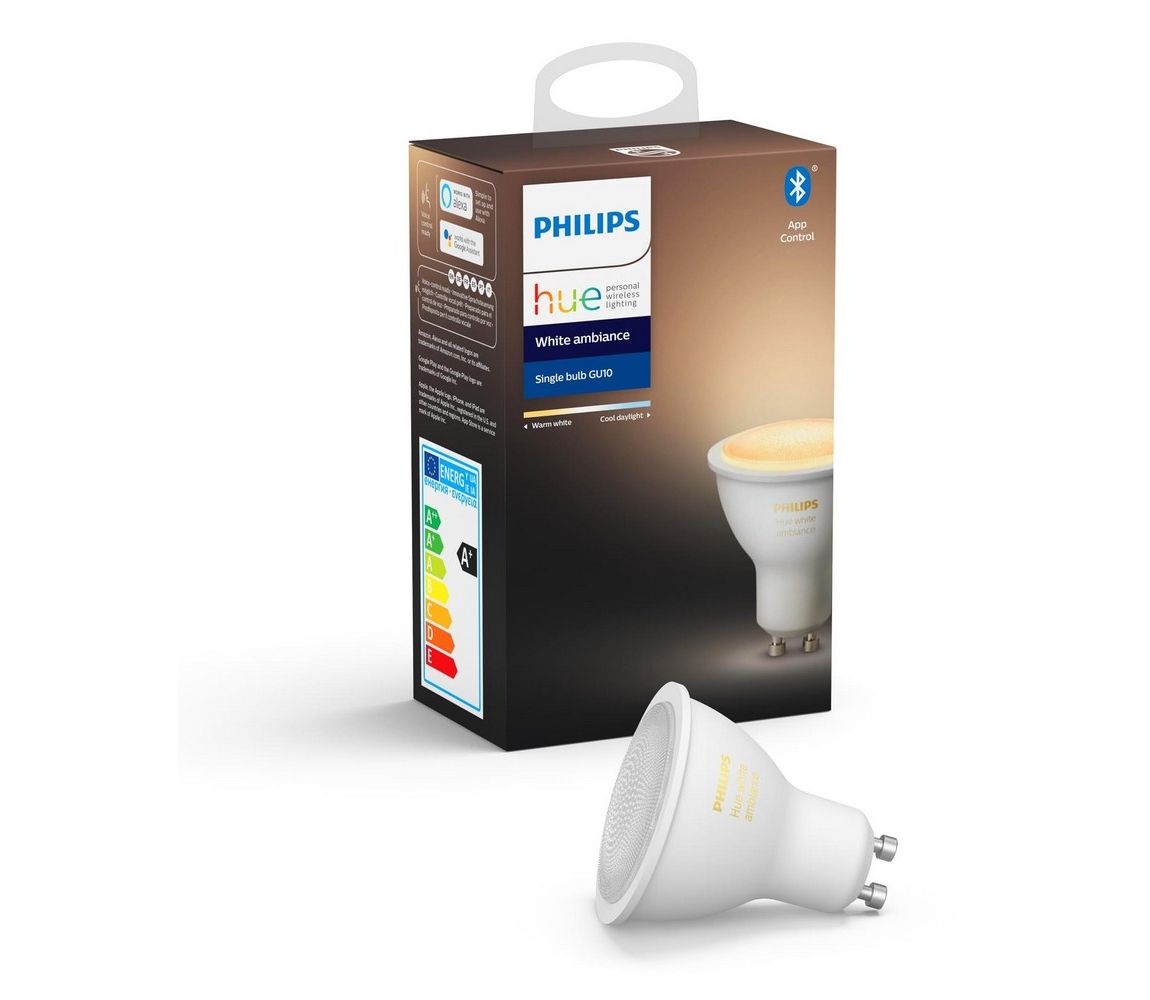 Philips LED Stmievateľná žiarovka Philips Hue WHITE AMBIANCE 1xGU10/4,3W/230V 2200-6500K  - Svet-svietidiel.sk