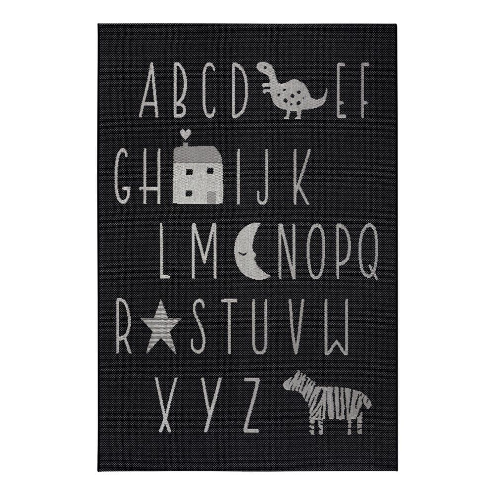 Čierny detský koberec Ragami Letters, 120 x 170 cm - Bonami.sk
