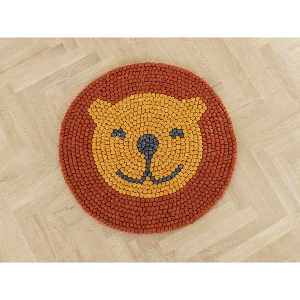 Detský guľôčkový vlnený koberec Wooldot Ball rugs Lion, ⌀ 90 cm - Bonami.sk