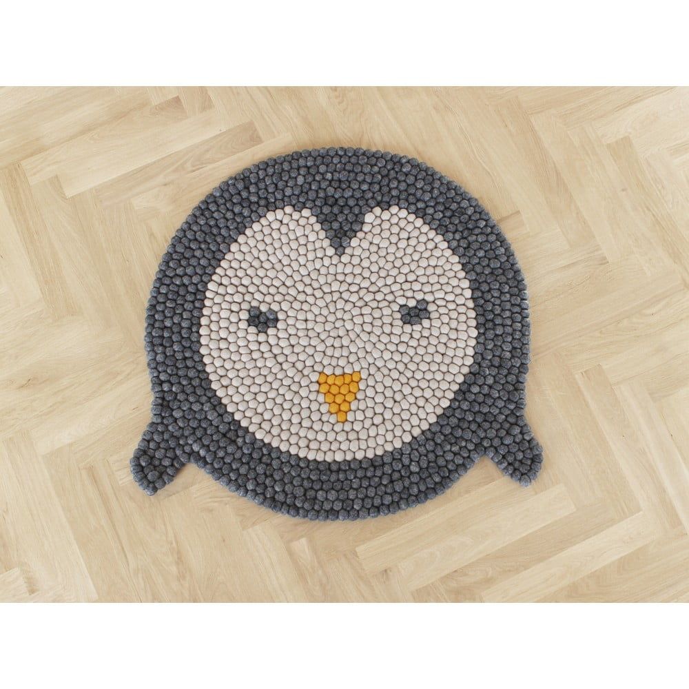 Detský guľôčkový vlnený koberec Wooldot Ball rugs Penguin, ⌀ 90 cm - Bonami.sk