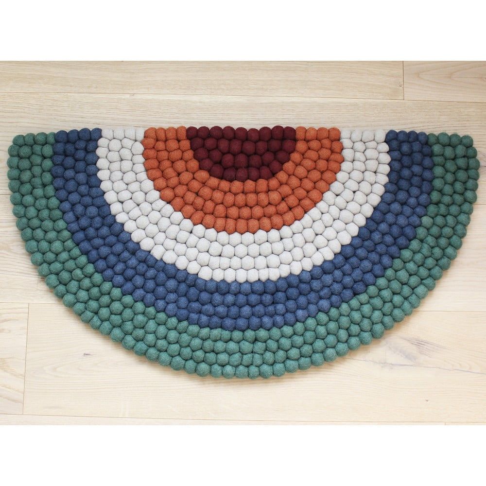 Detský guľôčkový vlnený koberec Wooldot Ball rugs Rainbow Green - Bonami.sk