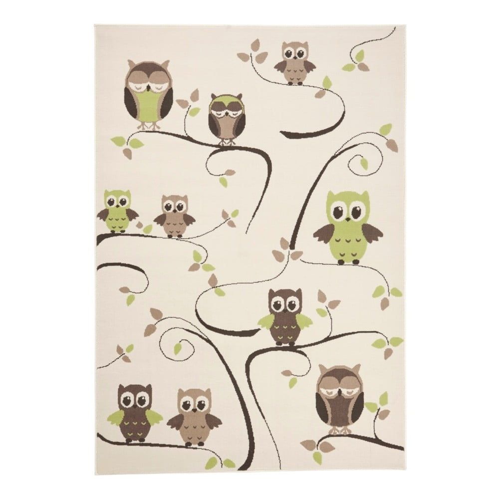 Detský zeleno-hnedý koberec Zala Living Owl, 140 × 200 cm - Bonami.sk