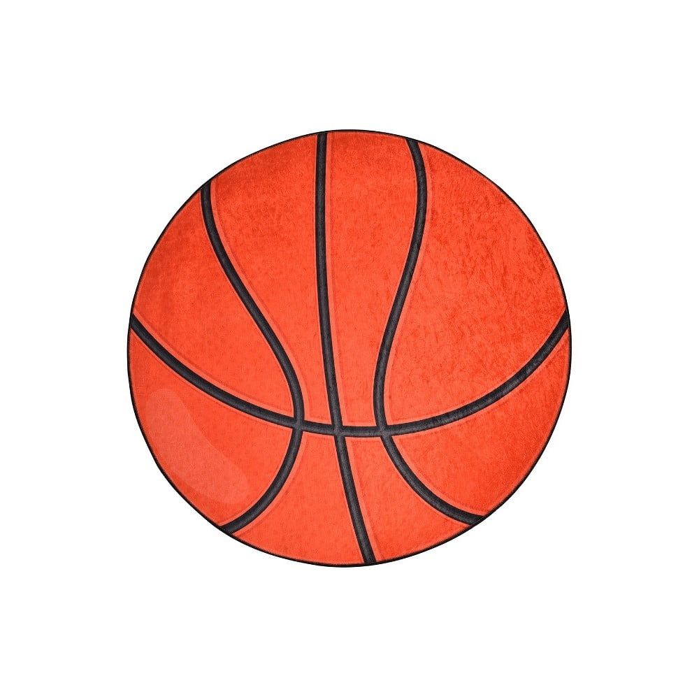 Oranžový detský protišmykový koberec Chilam Basketball, ø 140 cm - Bonami.sk