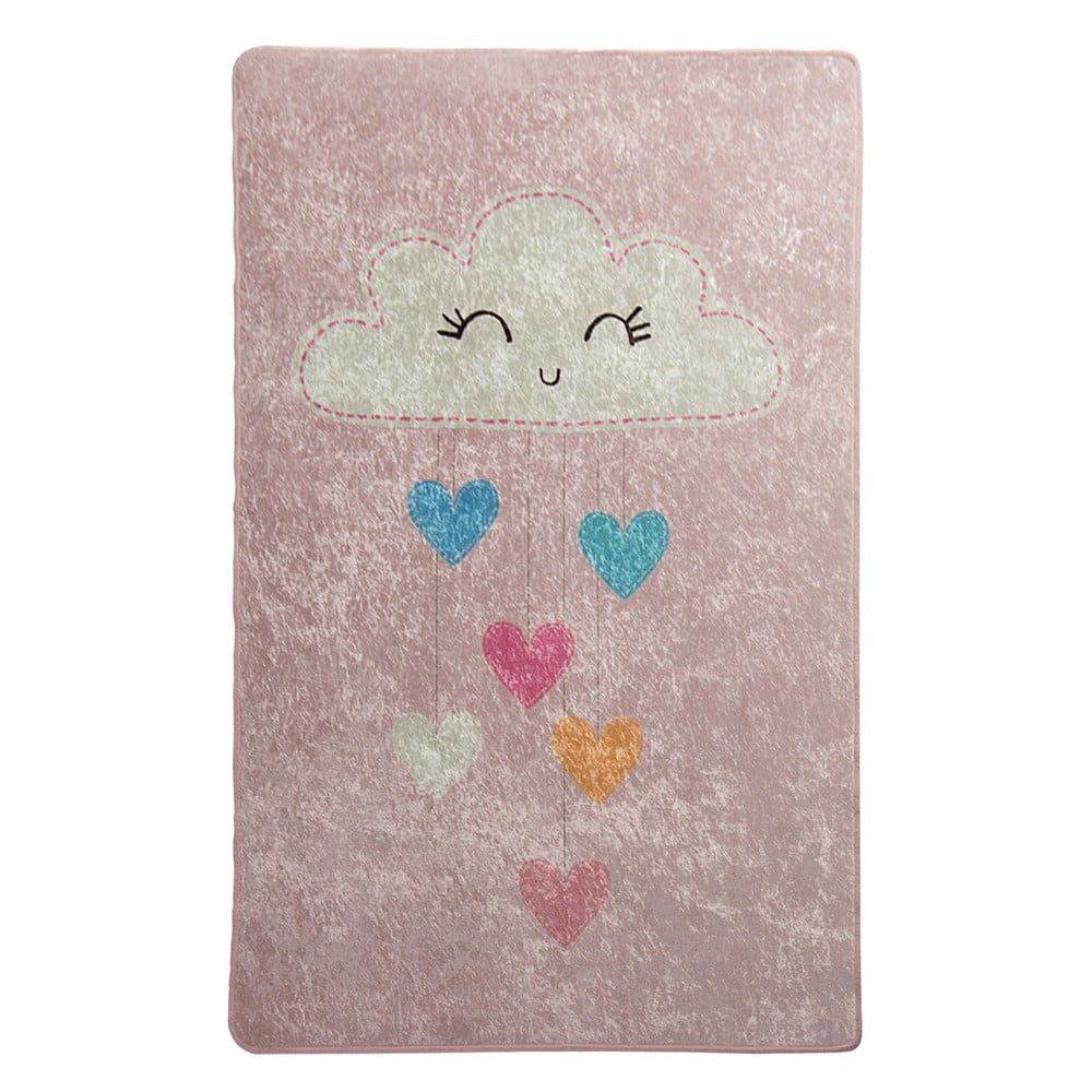 Ružový detský protišmykový koberec Chilam Baby Cloud, 100 x 160 cm - Bonami.sk