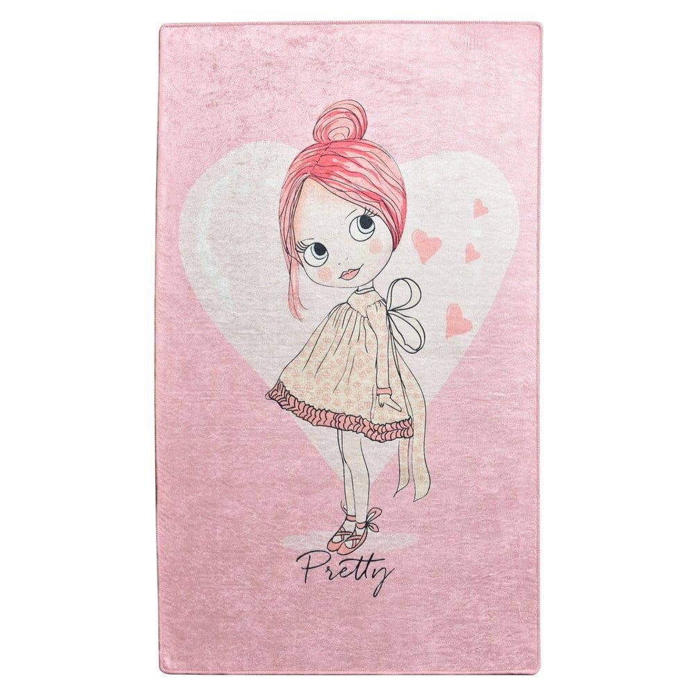 Ružový detský protišmykový koberec Chilam Pretty, 140 x 190 cm - Bonami.sk