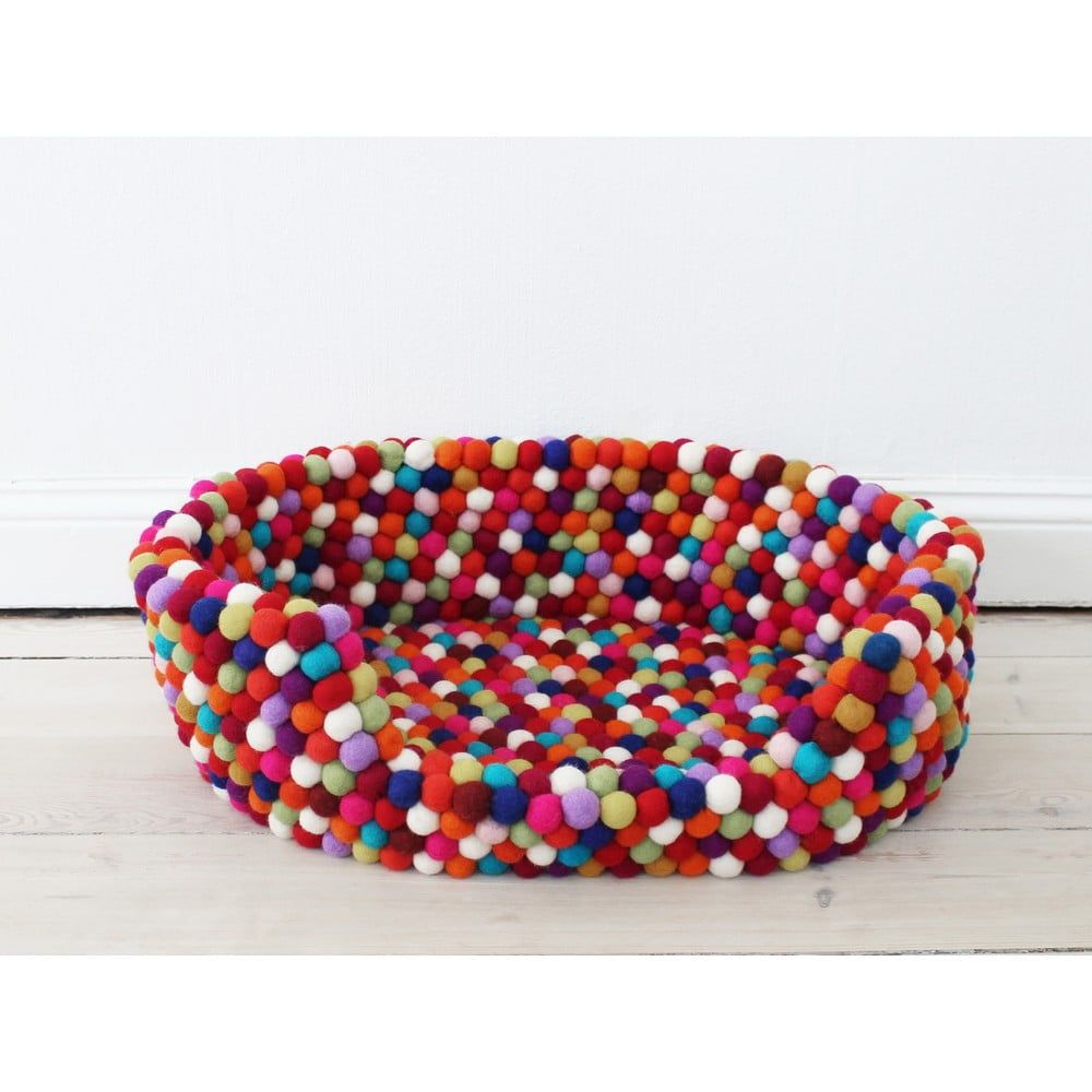 Tmavočervený guľôčkový vlnený pelech pre domáce zvieratá Wooldot Ball Pet Basket, 40 x 30 cm - Bonami.sk