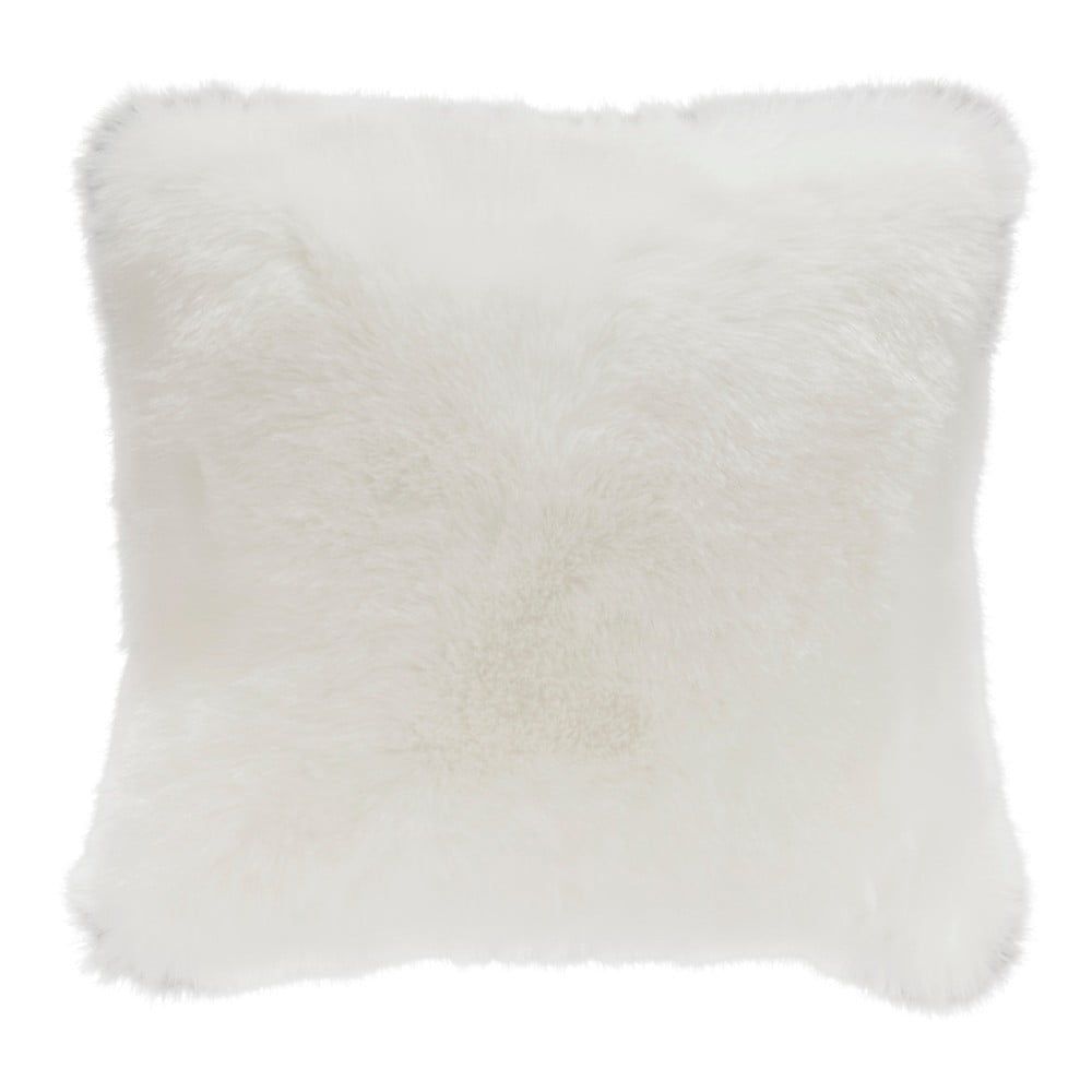 Biely vankúš z umelej kožušiny Mint Rugs Soft, 43 × 43 cm - Bonami.sk