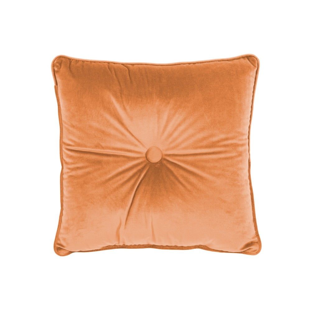 Oranžový vankúš Tiseco Home Studio Velvet Button, 45 x 45 cm - Bonami.sk