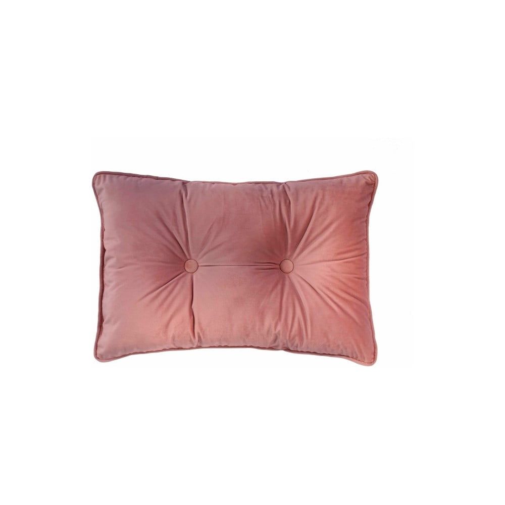 Ružový vankúš Tiseco Home Studio Velvet Button, 40 x 60 cm - Bonami.sk
