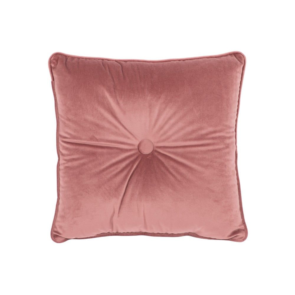 Ružový vankúš Tiseco Home Studio Velvet Button, 45 x 45 cm - Bonami.sk