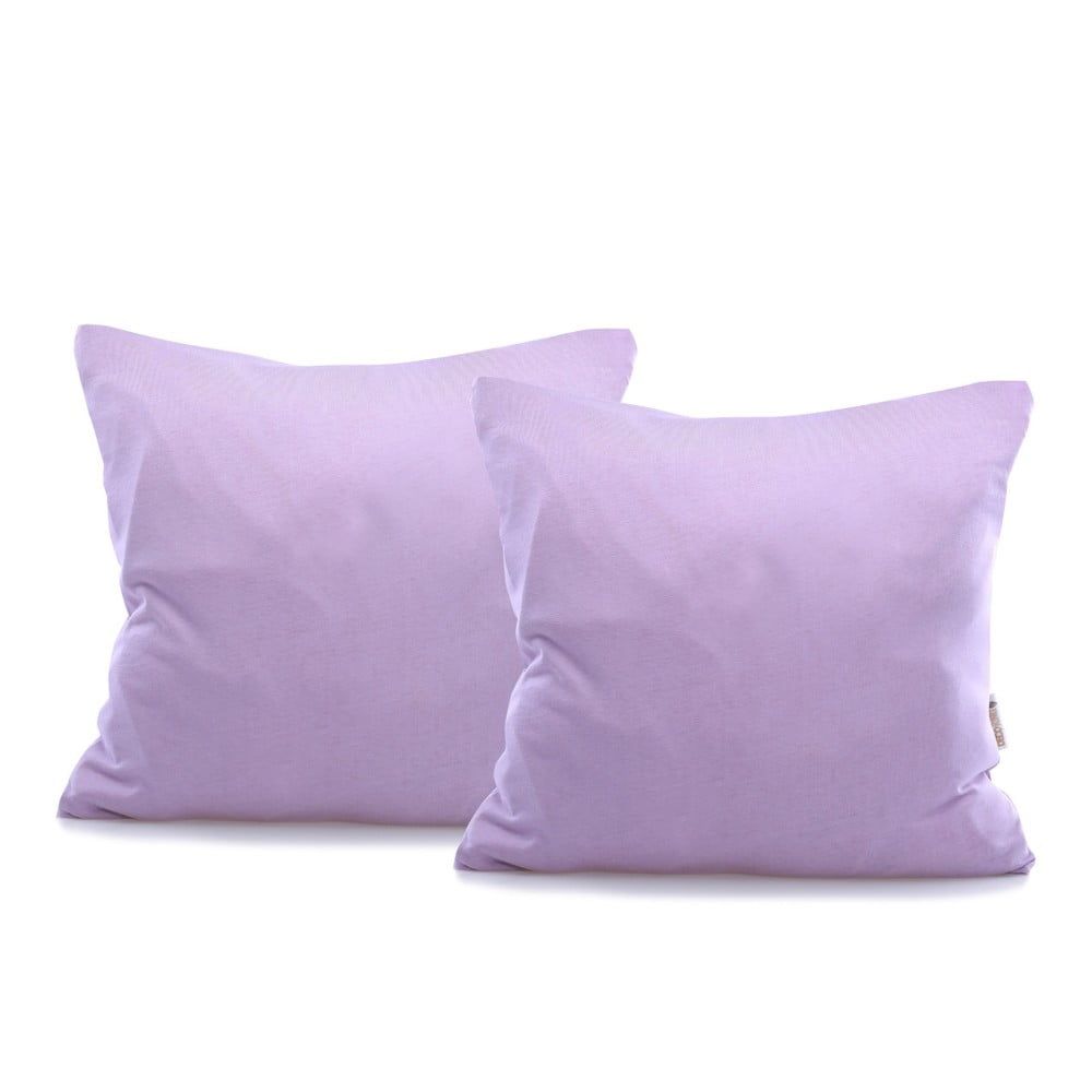 Súprava 2 fialových bavlnených obliečok na vankúše DecoKing Amber Violet, 40 × 40 cm - Bonami.sk
