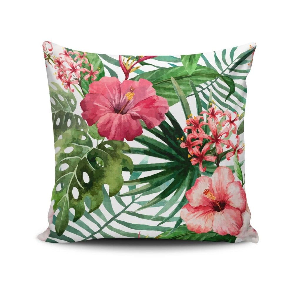Vankúš s prímesou bavlny Cushion Love Jungle Flowers, 45 × 45 cm - Bonami.sk