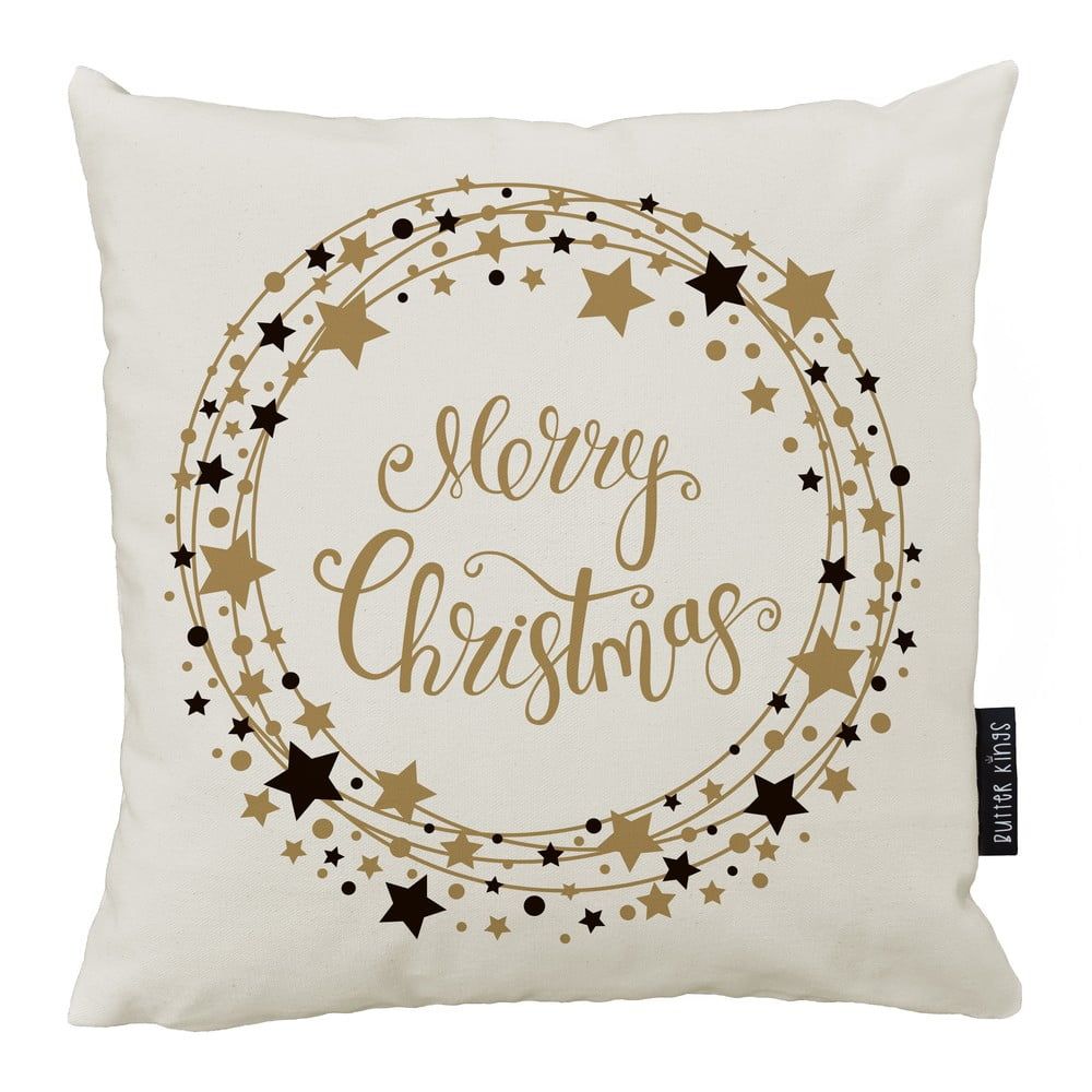 Vianočný vankúš s bavlnenou obliečkou Butter Kings Stars Wreath, 45 x 45 cm - Bonami.sk