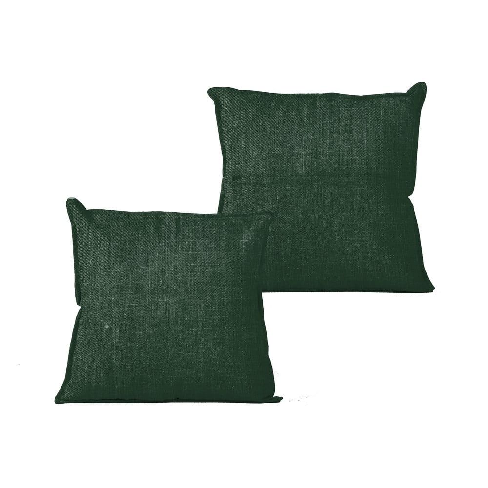 Zelený vankúš Linen Couture Moss, 45 x 45 cm - Bonami.sk