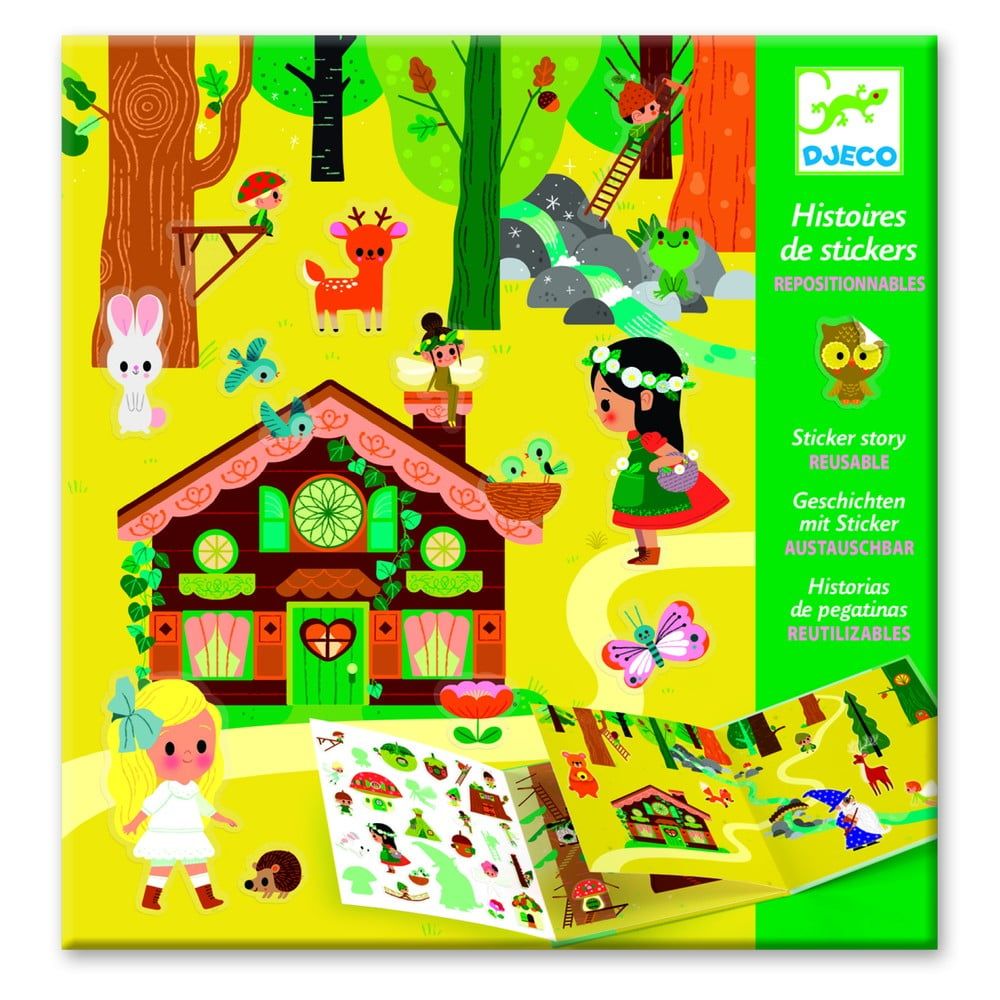Set knihy s premiestniteľnými samolepkami Djeco Forest Sticker Story - Bonami.sk