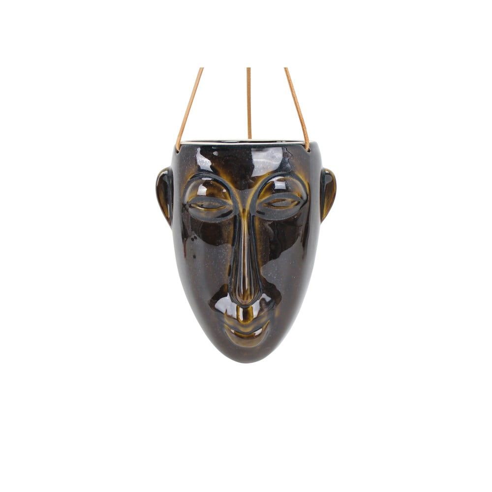 Tmavohnedý závesný kvetináč PT LIVING Mask, výška 22,3 cm - Bonami.sk