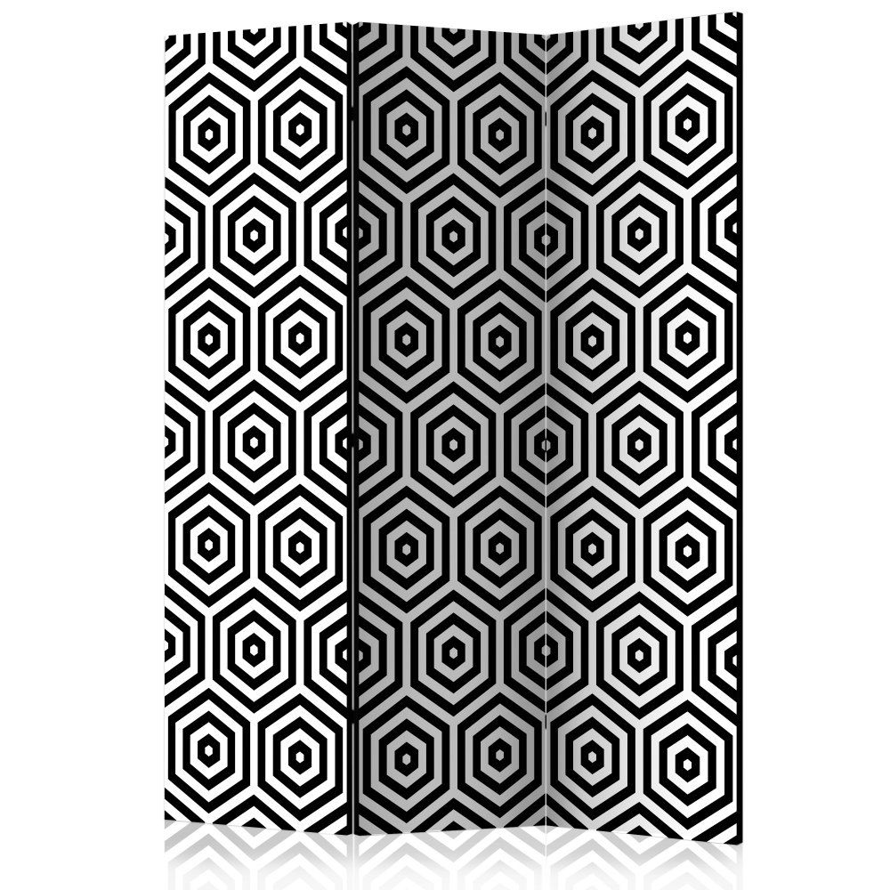 Paraván Black and White Hypnosis Dekorhome 135x172 cm (3-dielny) - dekorhome.sk