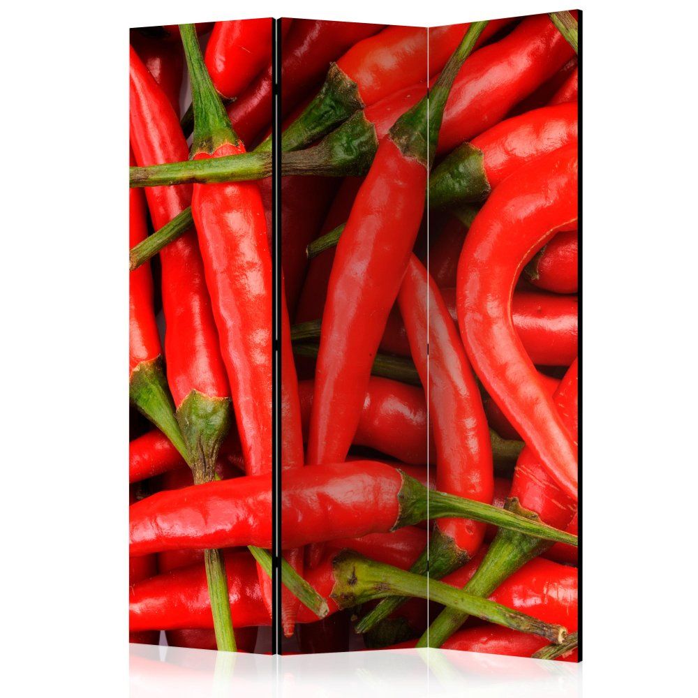 Paraván Chili pepper - background Dekorhome 135x172 cm (3-dielny) - dekorhome.sk