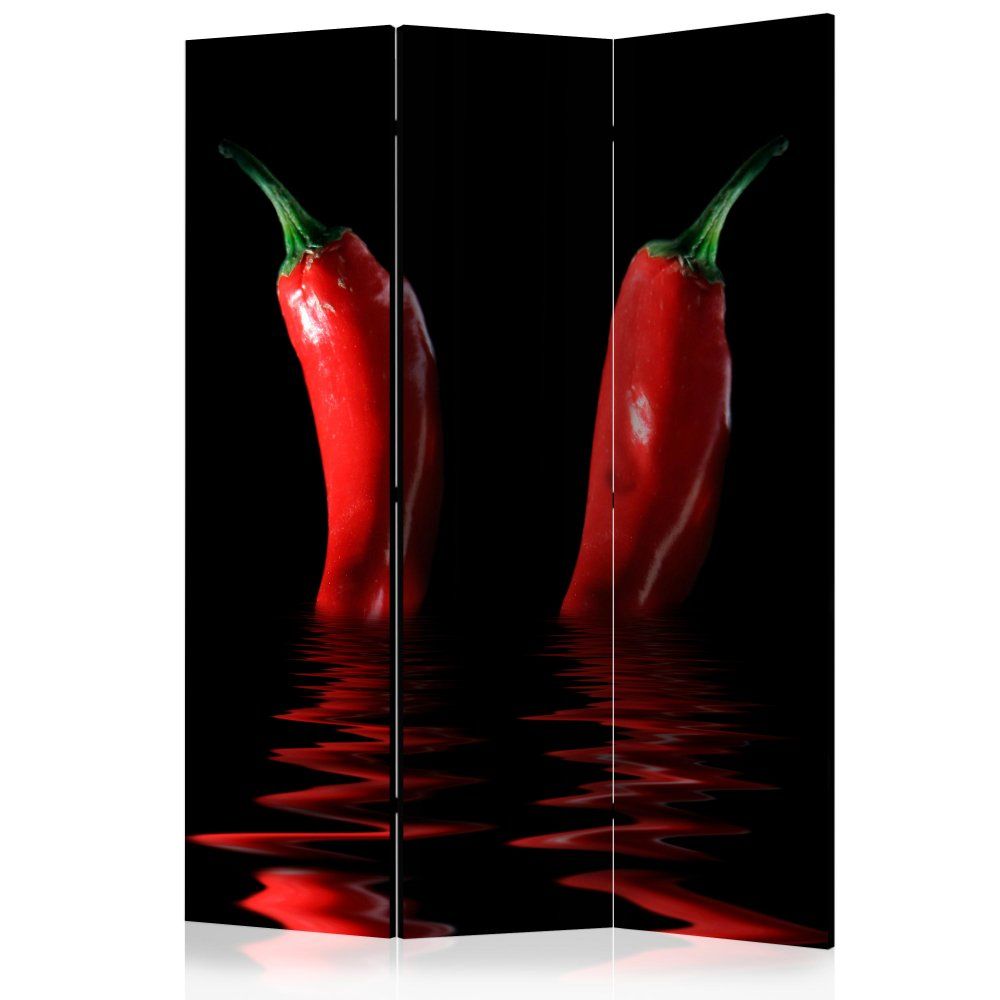 Paraván Chili pepper Dekorhome 135x172 cm (3-dielny) - dekorhome.sk