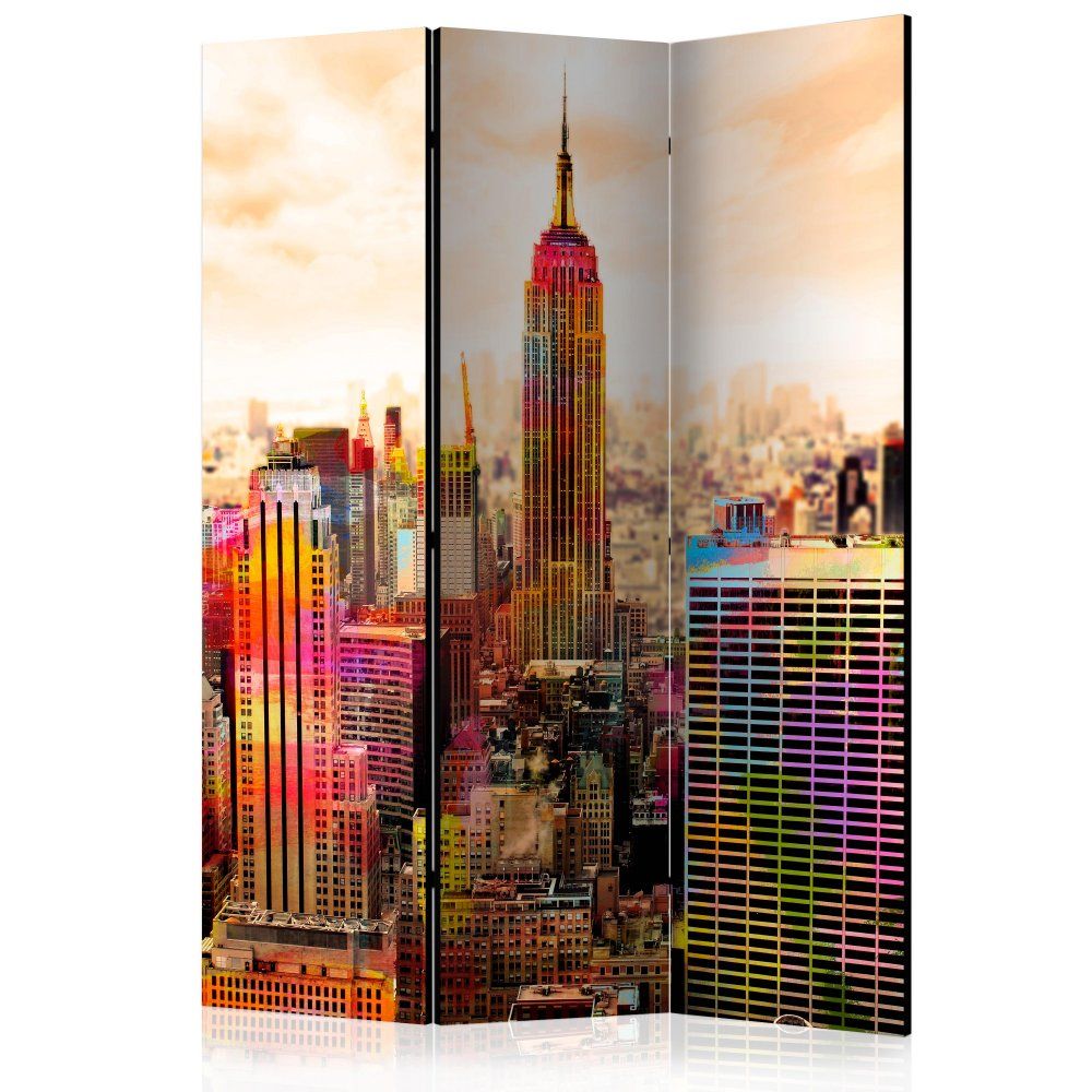 Paraván Colors of New York City III Dekorhome 135x172 cm (3-dielny) - dekorhome.sk