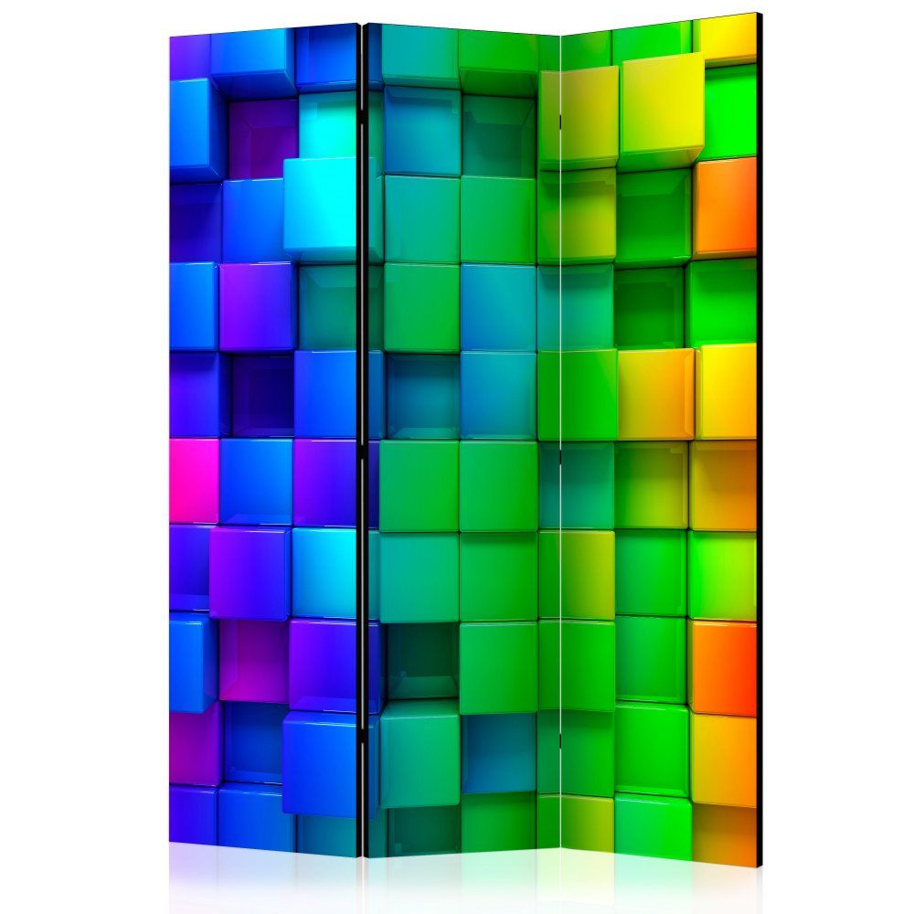 Paraván Colourful Cubes Dekorhome 135x172 cm (3-dielny) - dekorhome.sk