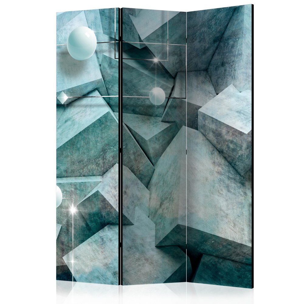 Paraván Concrete Cubes (Green) Dekorhome 135x172 cm (3-dielny) - dekorhome.sk