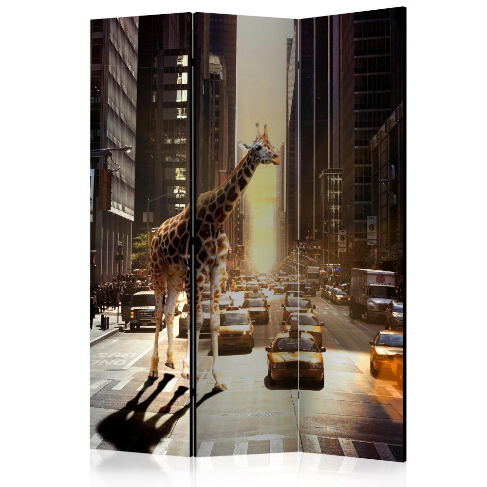 Paraván Giraffe in the Big City Dekorhome 135x172 cm (3-dielny) - dekorhome.sk