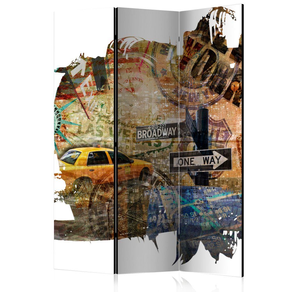 Paraván New York Collage Dekorhome 135x172 cm (3-dielny) - dekorhome.sk