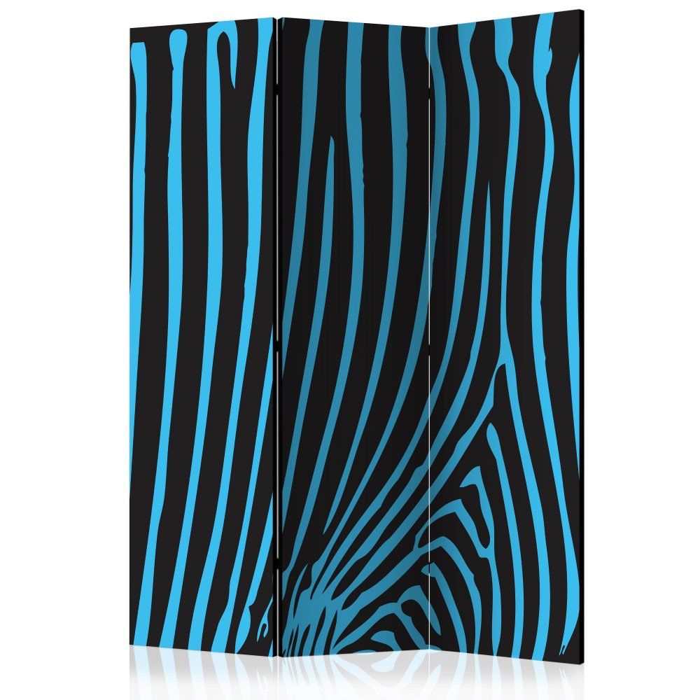 Paraván Zebra pattern (turquoise) Dekorhome 135x172 cm (3-dielny) - dekorhome.sk