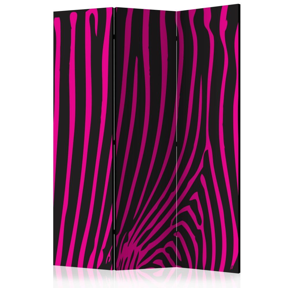 Paraván Zebra pattern (violet) Dekorhome 135x172 cm (3-dielny) - dekorhome.sk
