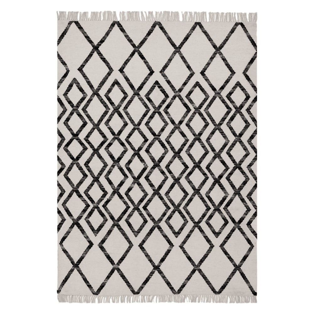 Béžovo-čierny koberec Asiatic Carpets Hackney Diamond, 160 x 230 cm - Bonami.sk