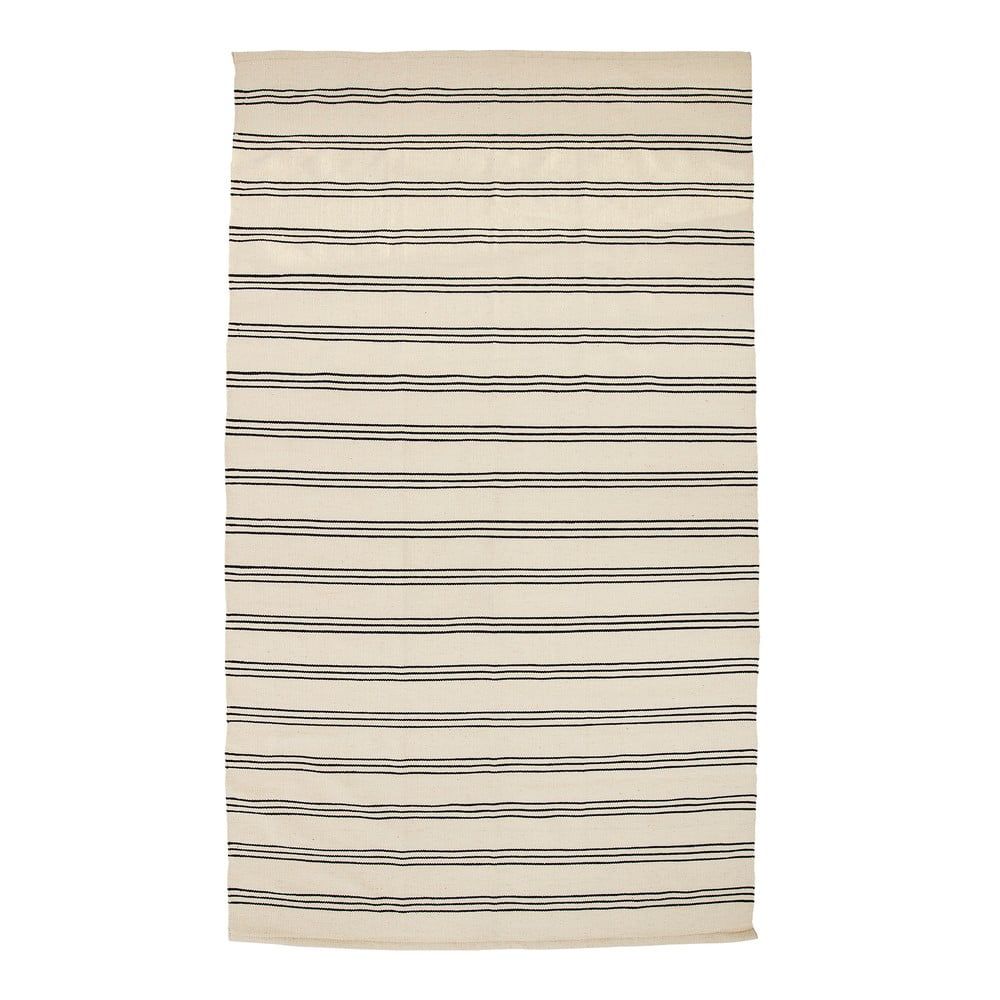 Béžový bavlnený koberec Bloomingville Stripe, 140 x 240 cm - Bonami.sk
