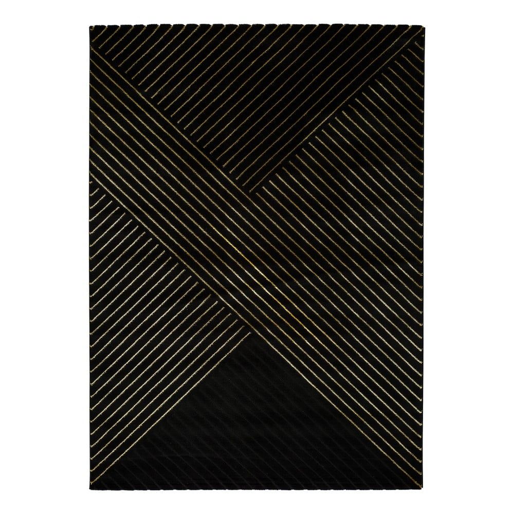 Čierny koberec Universal Gold Stripes, 120 x 170 cm - Bonami.sk