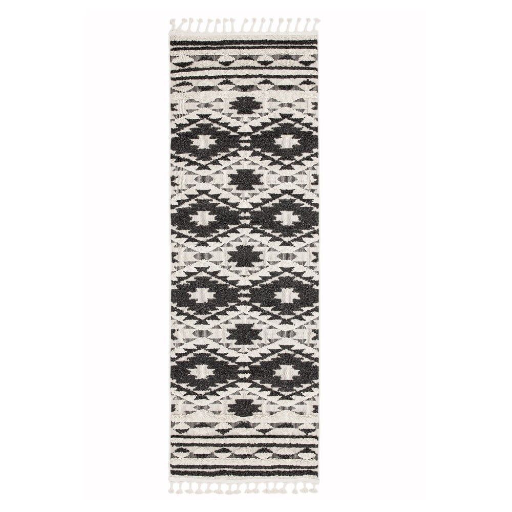 Čierno-biely koberec Asiatic Carpets Taza, 80 x 240 cm - Bonami.sk