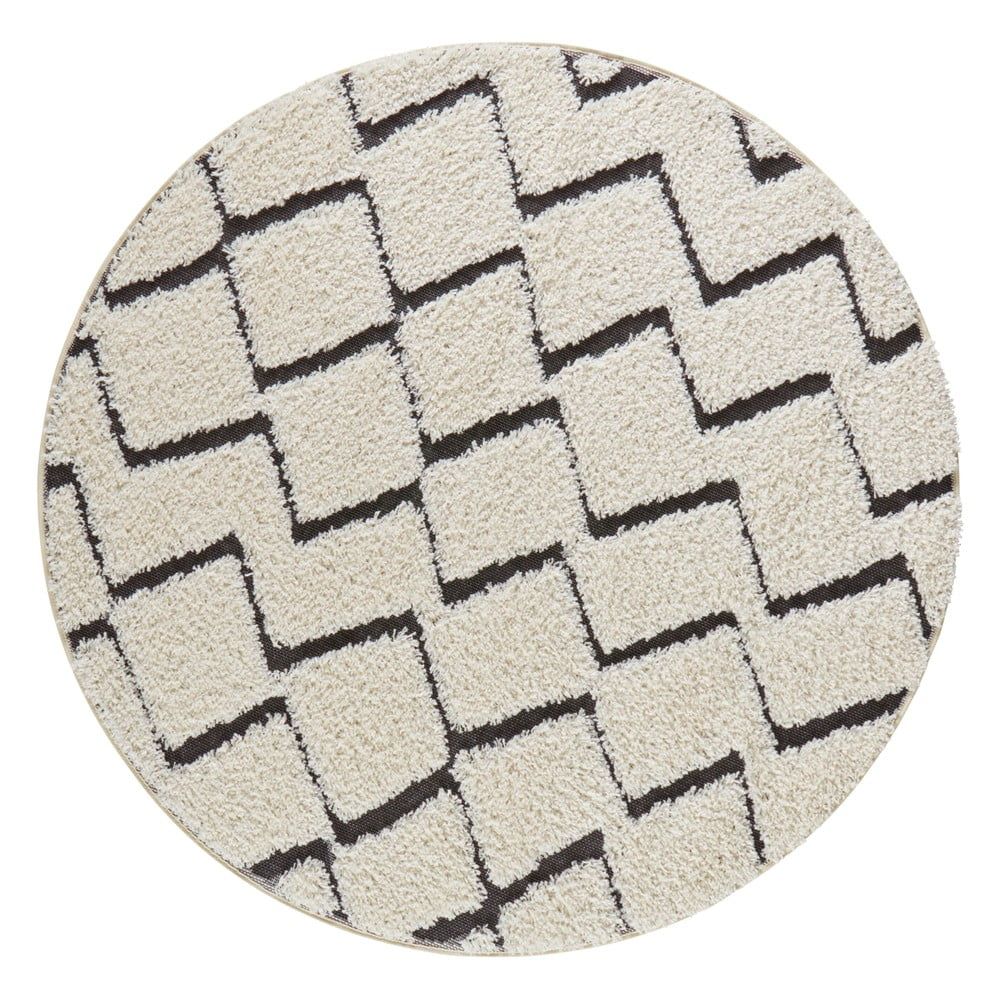 Béžovo-čierny koberec Mint Rugs Handira, ⌀ 160 cm - Bonami.sk
