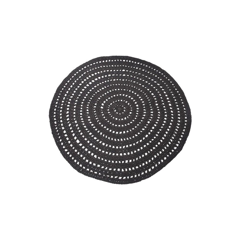 Čierny kruhový bavlnený koberec LABEL51 Knitted, ⌀ 150 cm - Bonami.sk