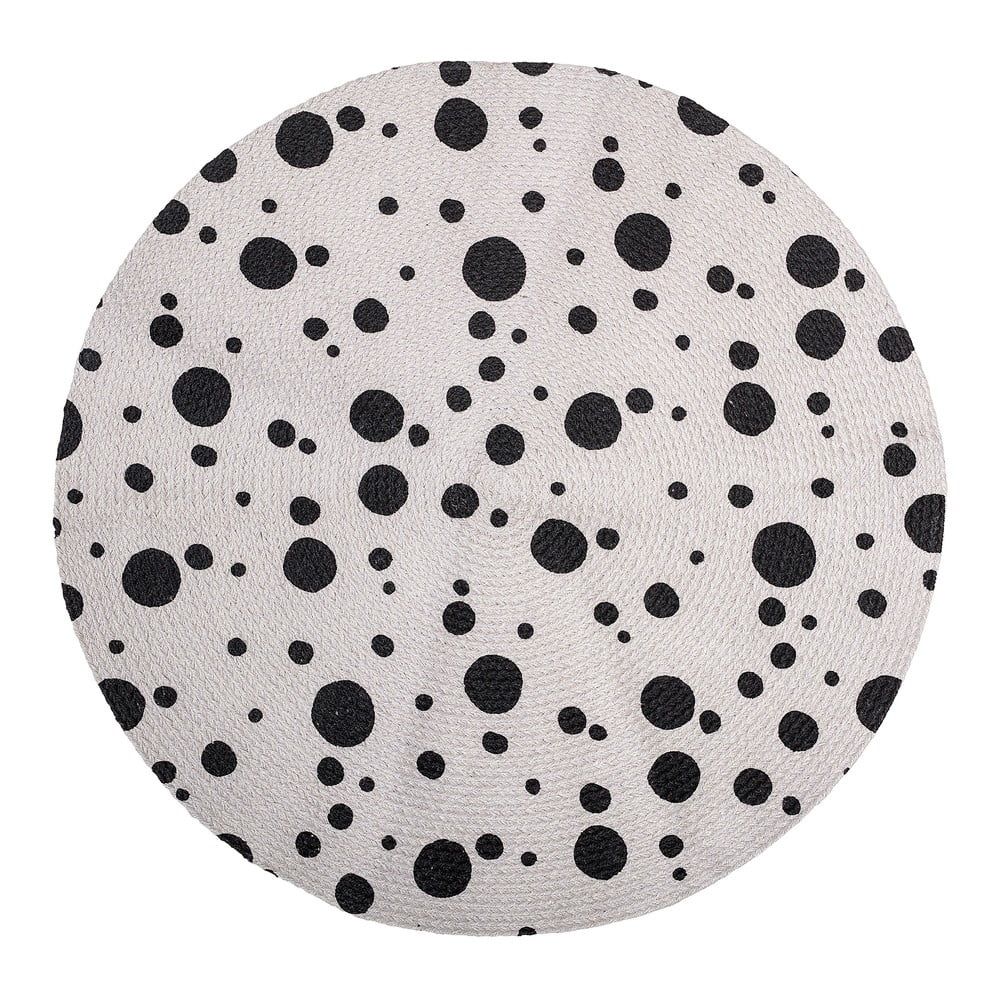 Detský čierno-biely koberec Bloomingville Dots, ⌀ 80 cm - Bonami.sk