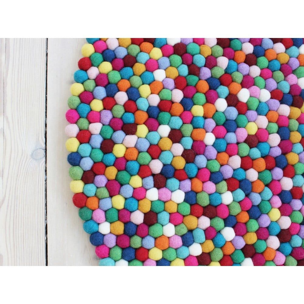 Guľôčkový vlnený koberec Wooldot Ball rugs Multi, ⌀ 120 cm - Bonami.sk