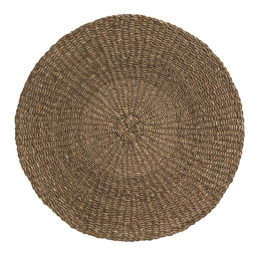 Hnedý koberec z morských rias Geese Rustico Natura, ⌀ 100 cm - Bonami.sk