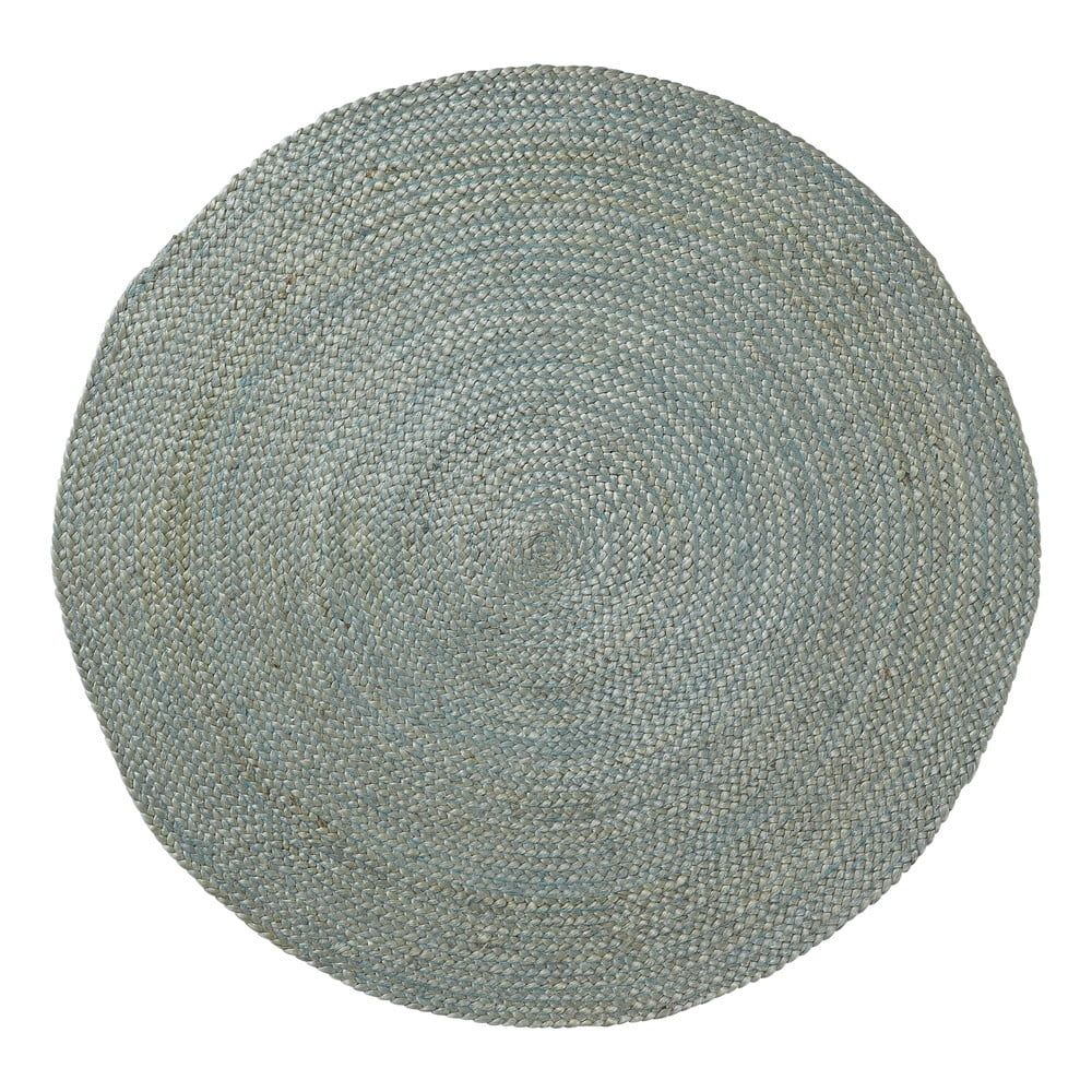 Modrý jutový koberec La Forma Dip, ⌀ 100 cm - Bonami.sk