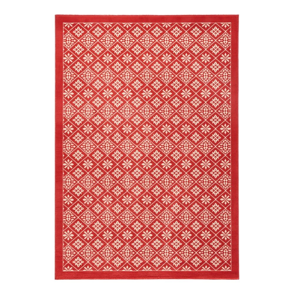 Červený koberec Hanse Home Gloria Tile, 80 x 150 cm - Bonami.sk